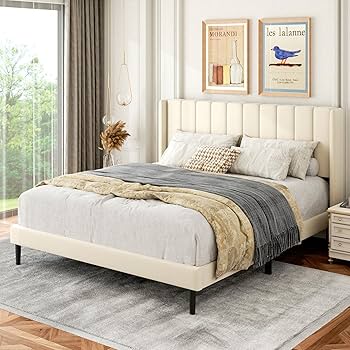 Amazon.com: Gruwans Queen Size Bed Frame with Upholstered